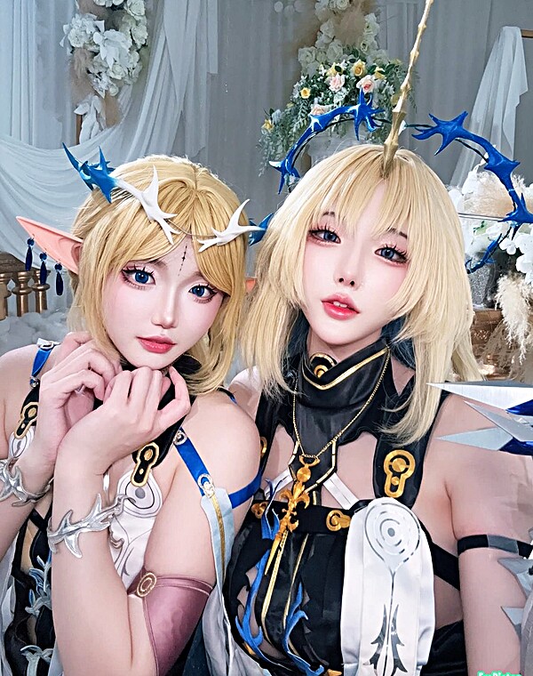 Thumbnail for Cumtribute/SOP Chaeeun Chuti & Anong Noon (Wuthering Waves Cartethyia  & Fleurdelys Cosplay)