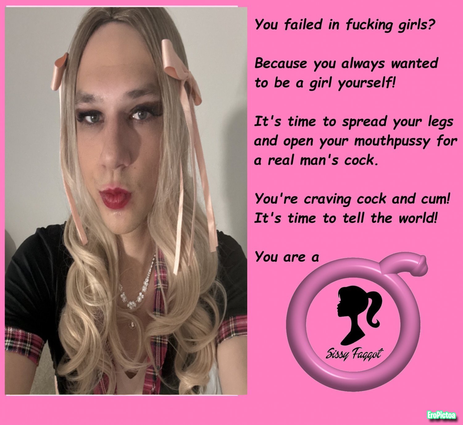 Kik slut2692 making captions and edits photo featuring Kik