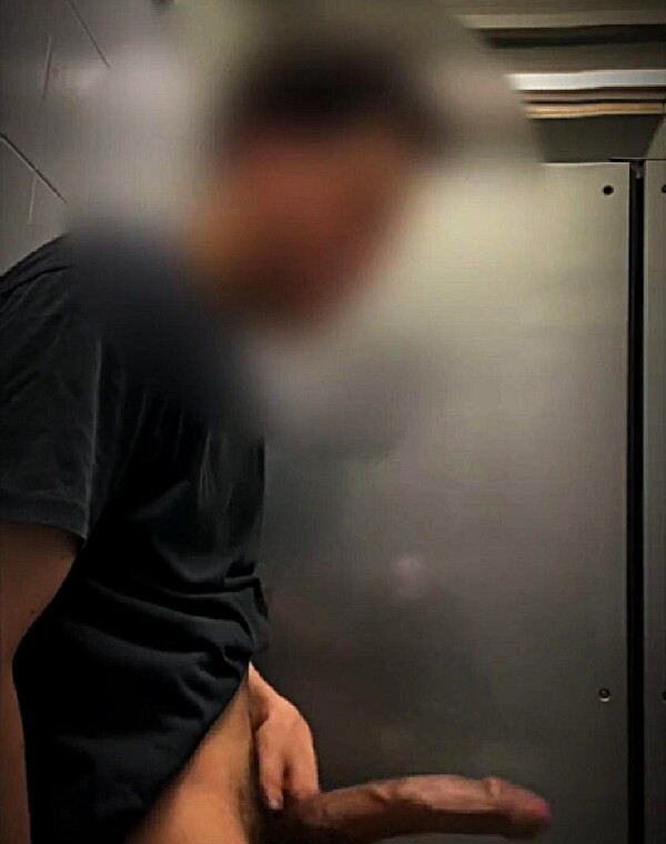 Thumbnail for Man with a big dick in a public bathroom.