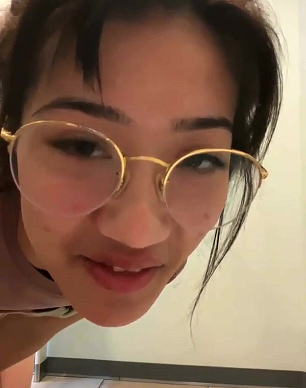 Thumbnail for Petite Asian slut sneaks to the bathroom to strip for you