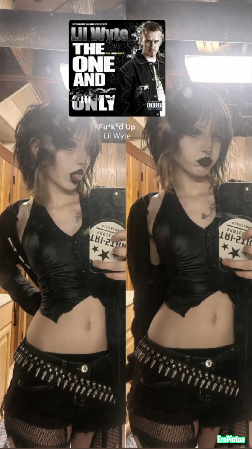 Goth baddie gets gooned babecock photo featuring Goth - Part 6