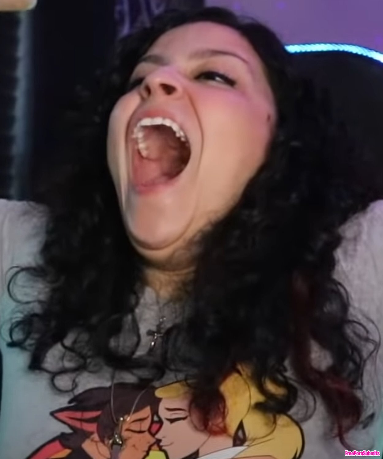 YouTube reaction girl's mouth open photo featuring Tongue - Part 13