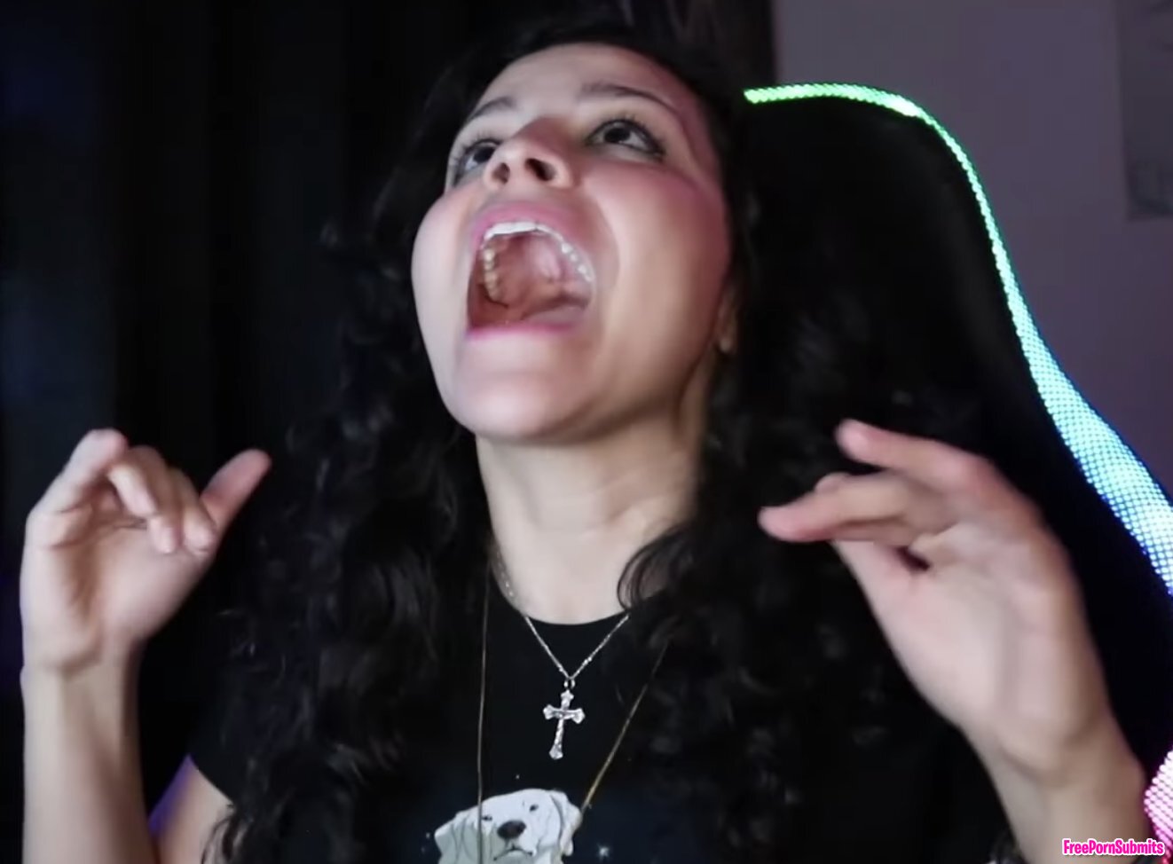 YouTube reaction girl's mouth open photo featuring Uvula - Part 48