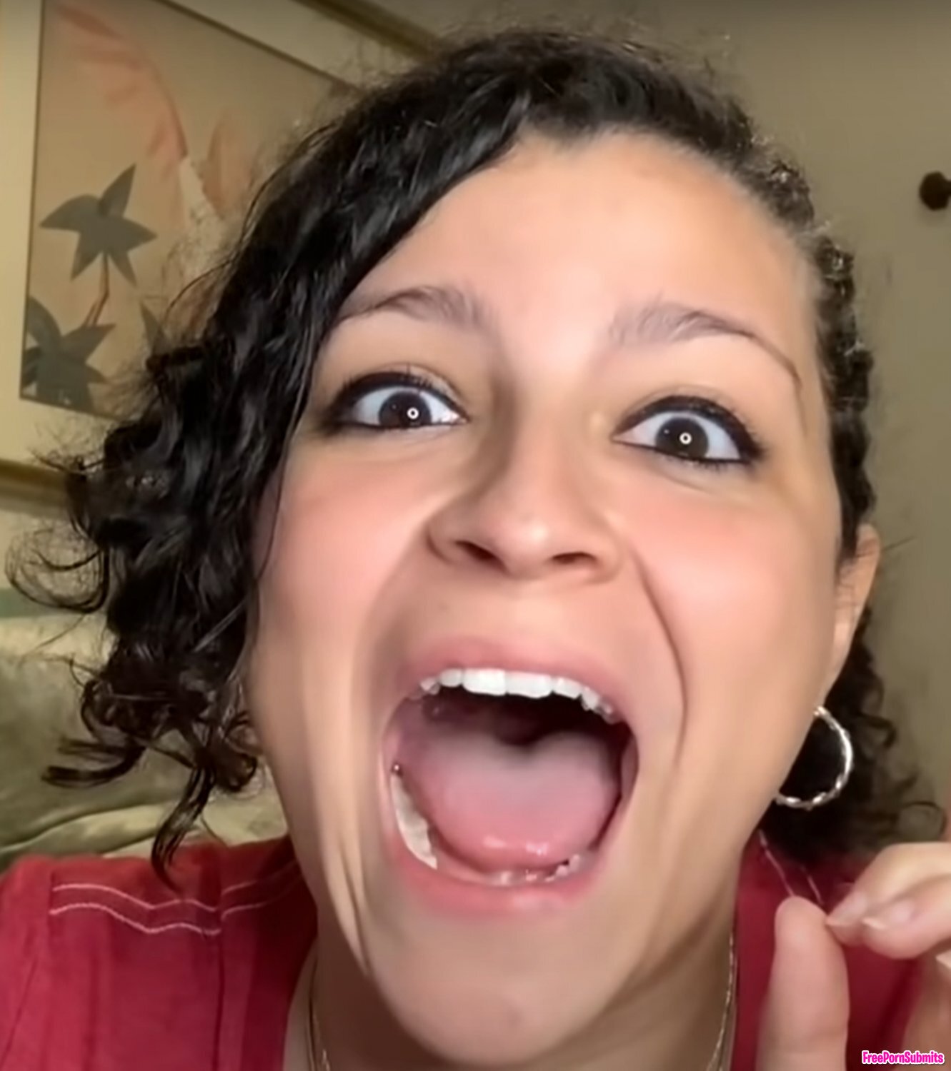 YouTube reaction girl's mouth open photo featuring Tongue - Part 69