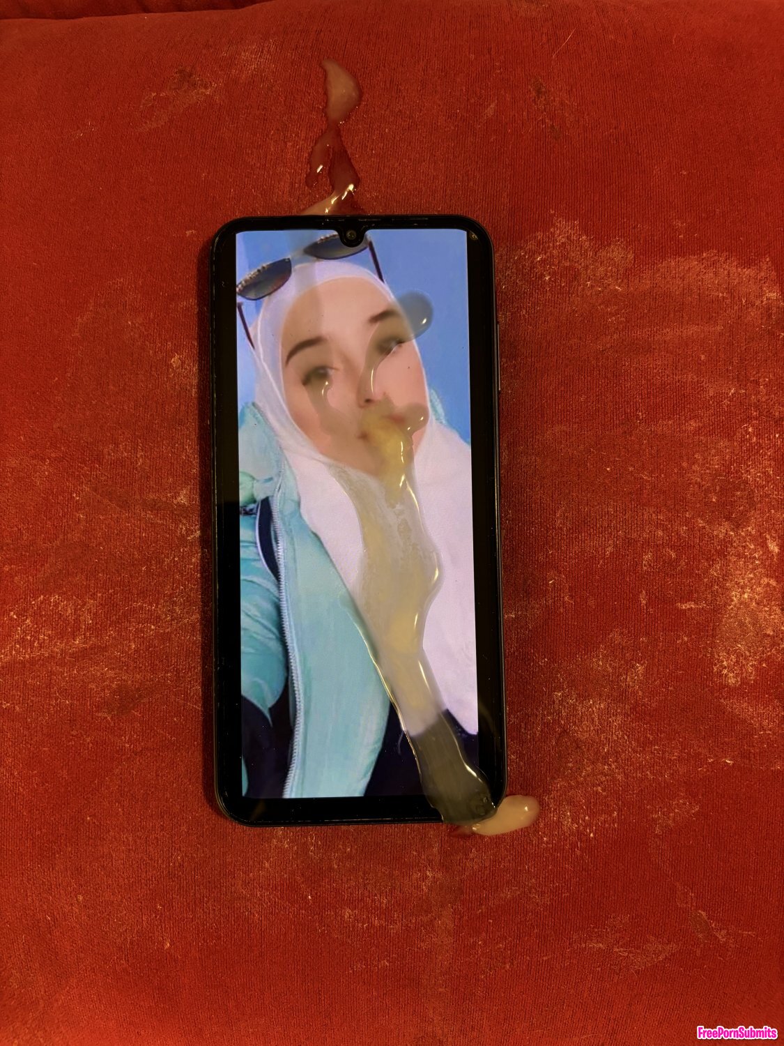 Hijabi girl face cum tribute (request) photo featuring facial - Part 3