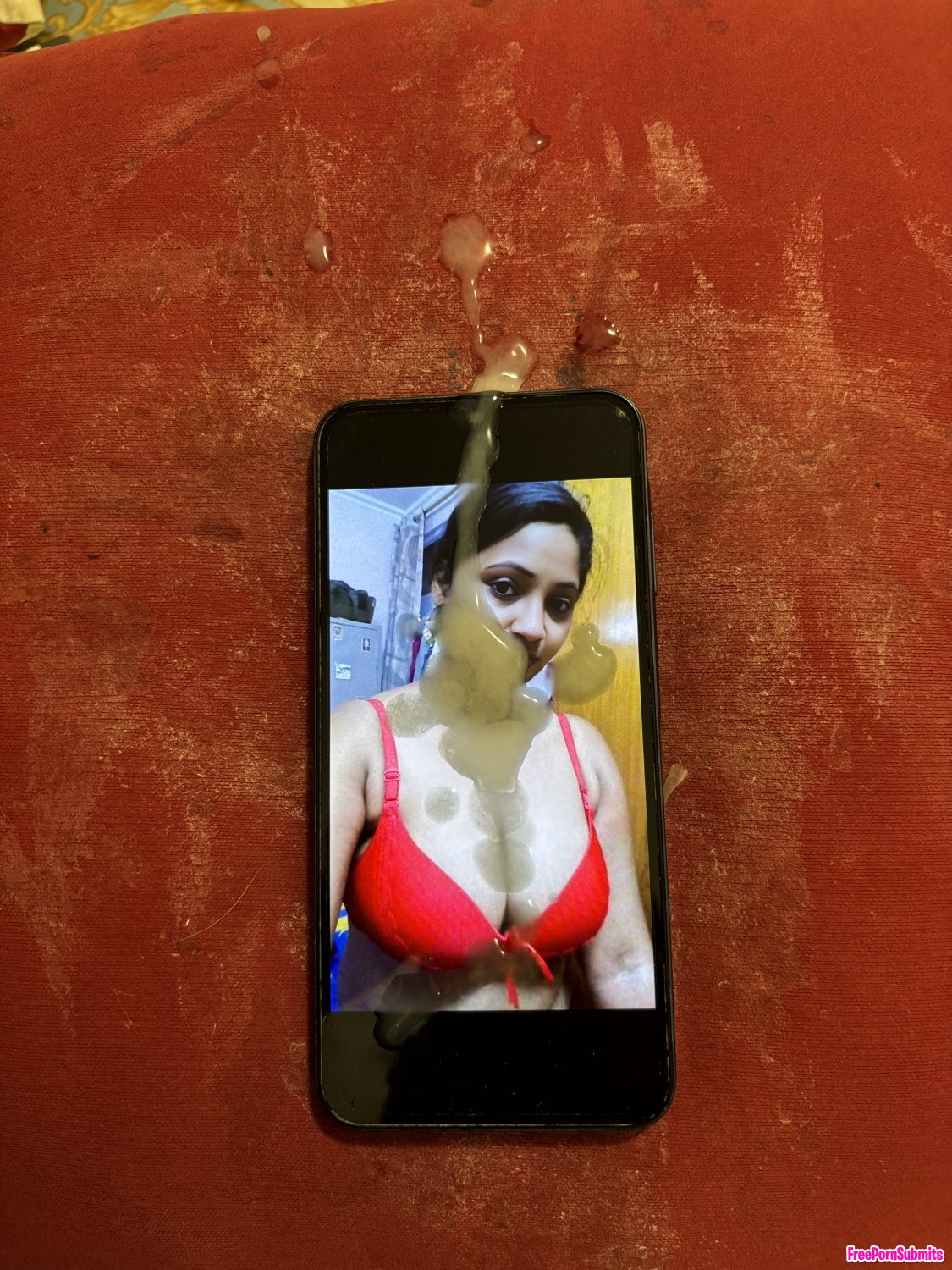 Indian girl cum tribute (request) photo featuring hot