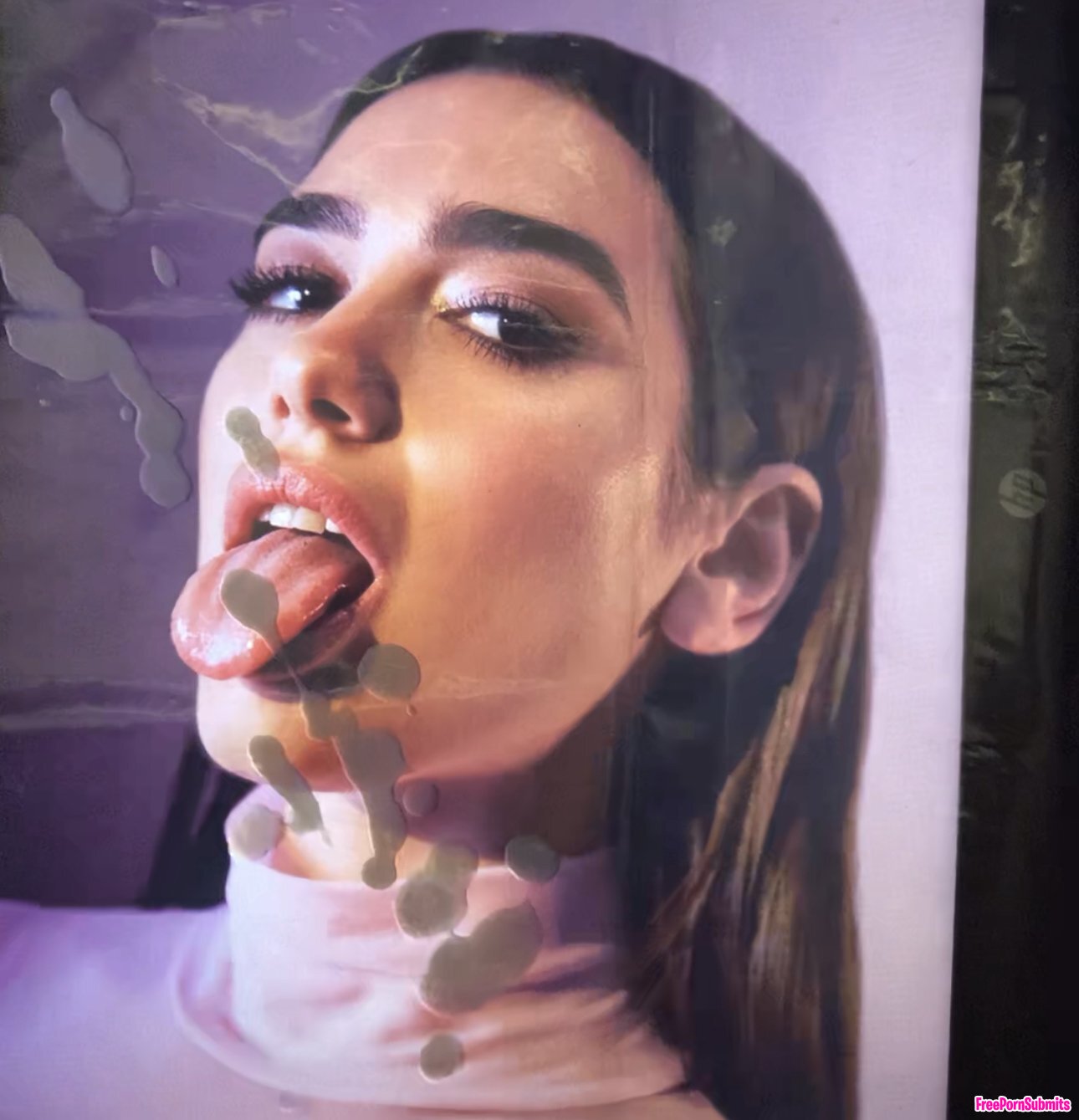Blowing my load onto Dua Lipa’s tongue 👅 (ARCHIVE) photo featuring cumshot
