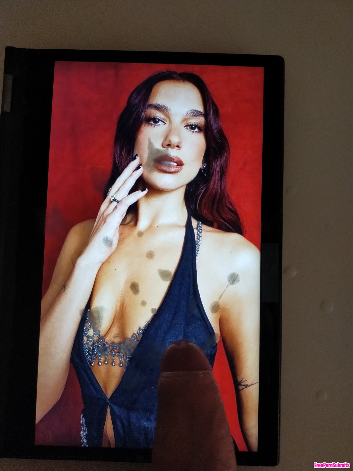 Dua Lipa cum tribute photo featuring cumtribute