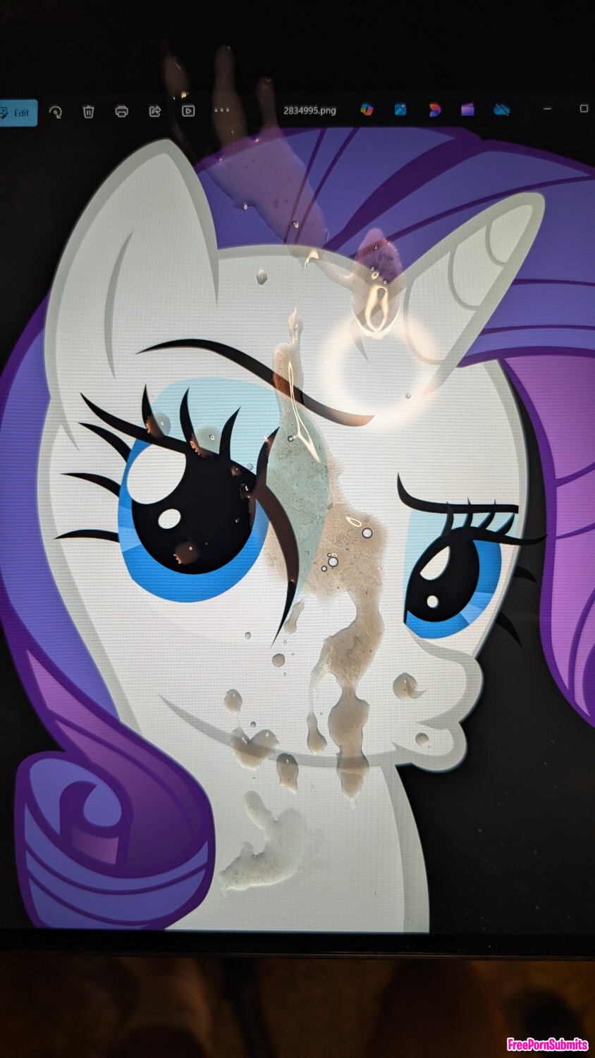 Rarity Face Tribute #2 photo featuring semen on picture - Part 2