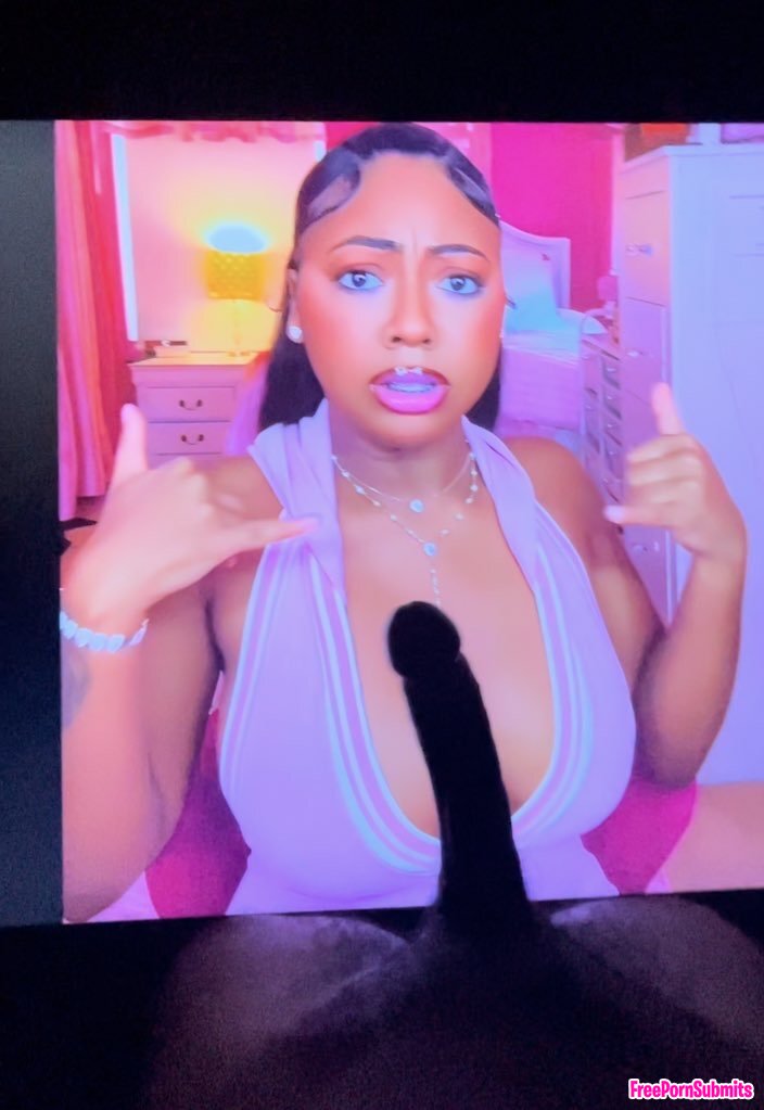 Ebony bitch with huge tits tributes meekianaaa photo featuring Big cock - Part 6