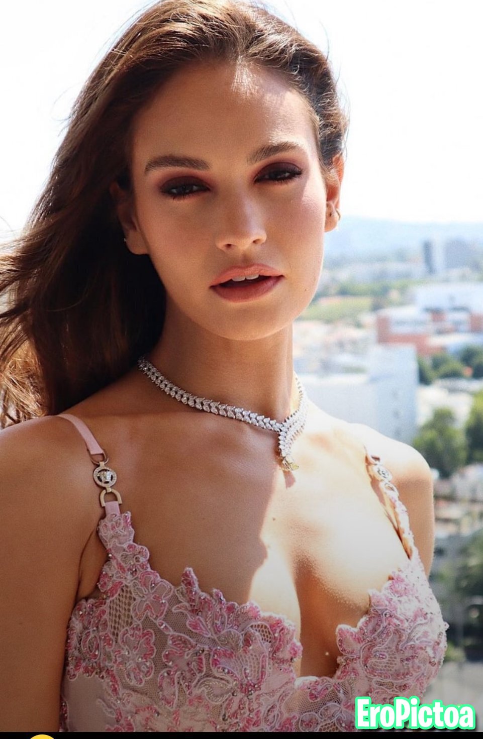 Lily James GOON Collection photo featuring jerk off