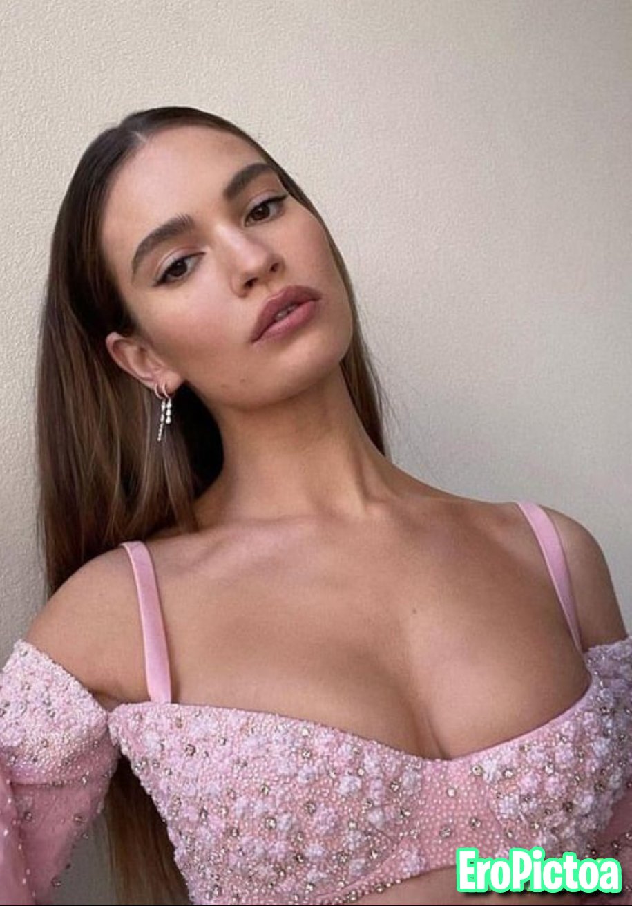 Lily James GOON Collection photo featuring jerk off