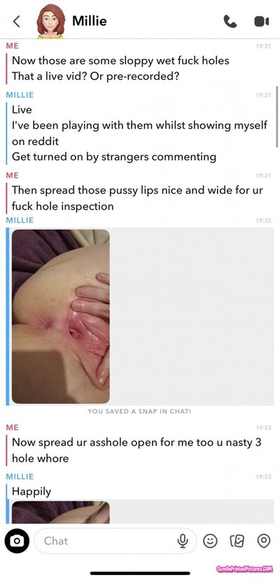 Thumbnail for Made Millie SnapSlut goon both holes with bedroom door open & dad next door, posted in my Group! 👀