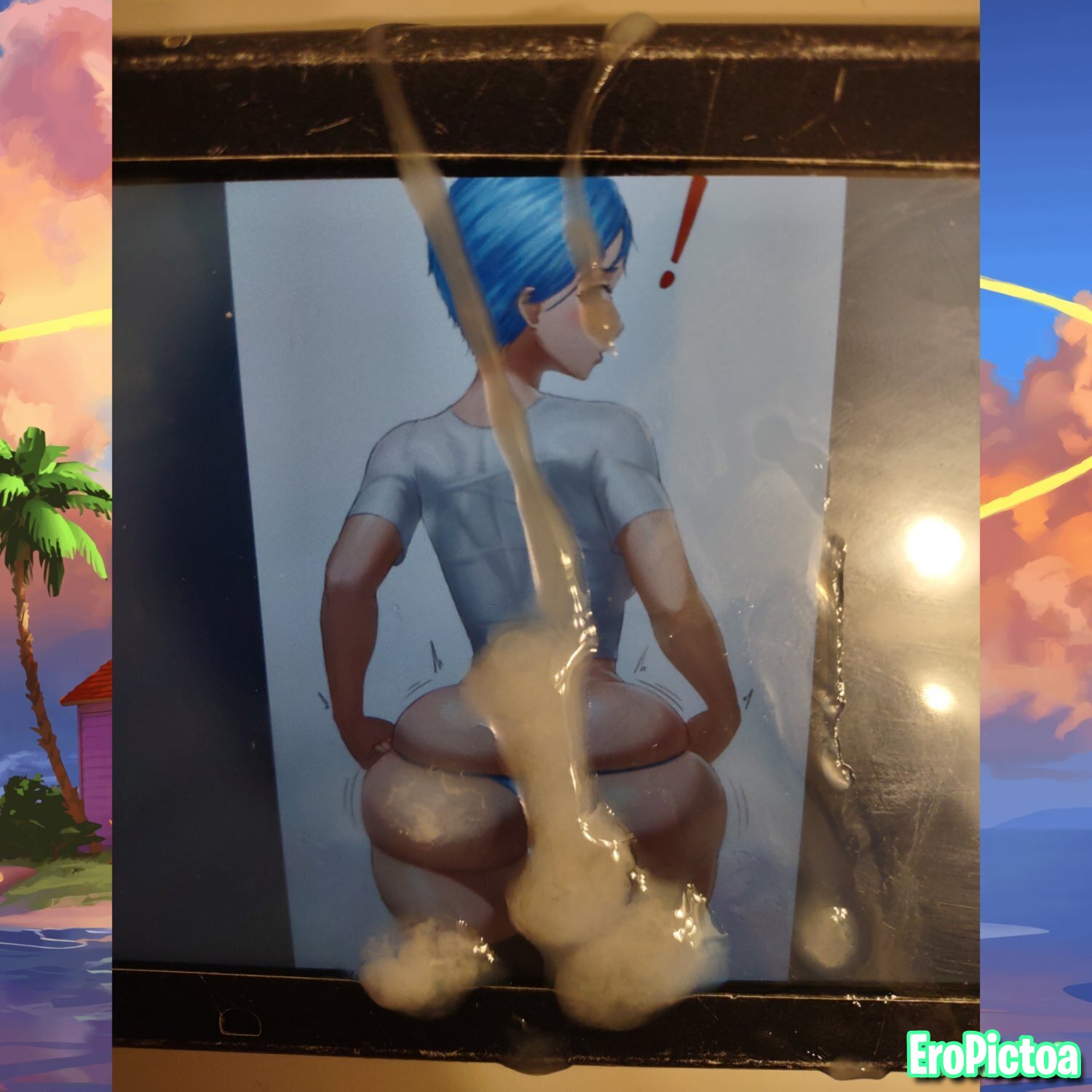 💙 horny gooning cum tribute to busty waifu bulmas fat thick ass 💙 (SOP) photo featuring nutting