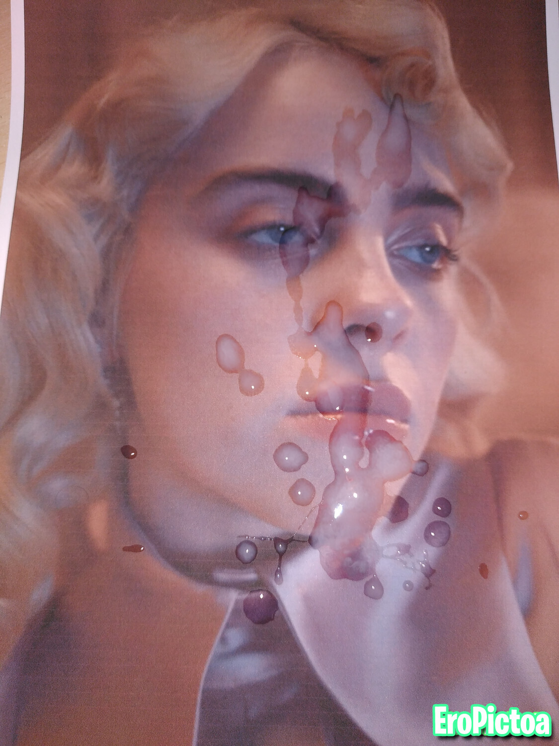 Billie Eilish cum tribute photo featuring cumtribute