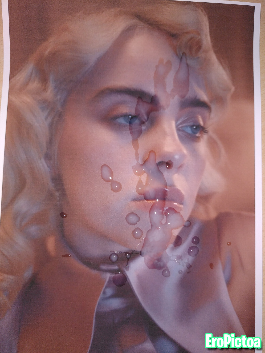 Billie Eilish cum tribute photo featuring celeb