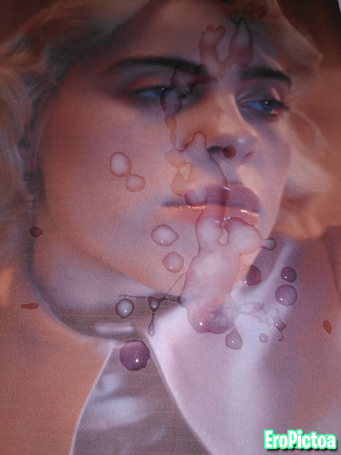 Billie Eilish cum tribute photo featuring tribute
