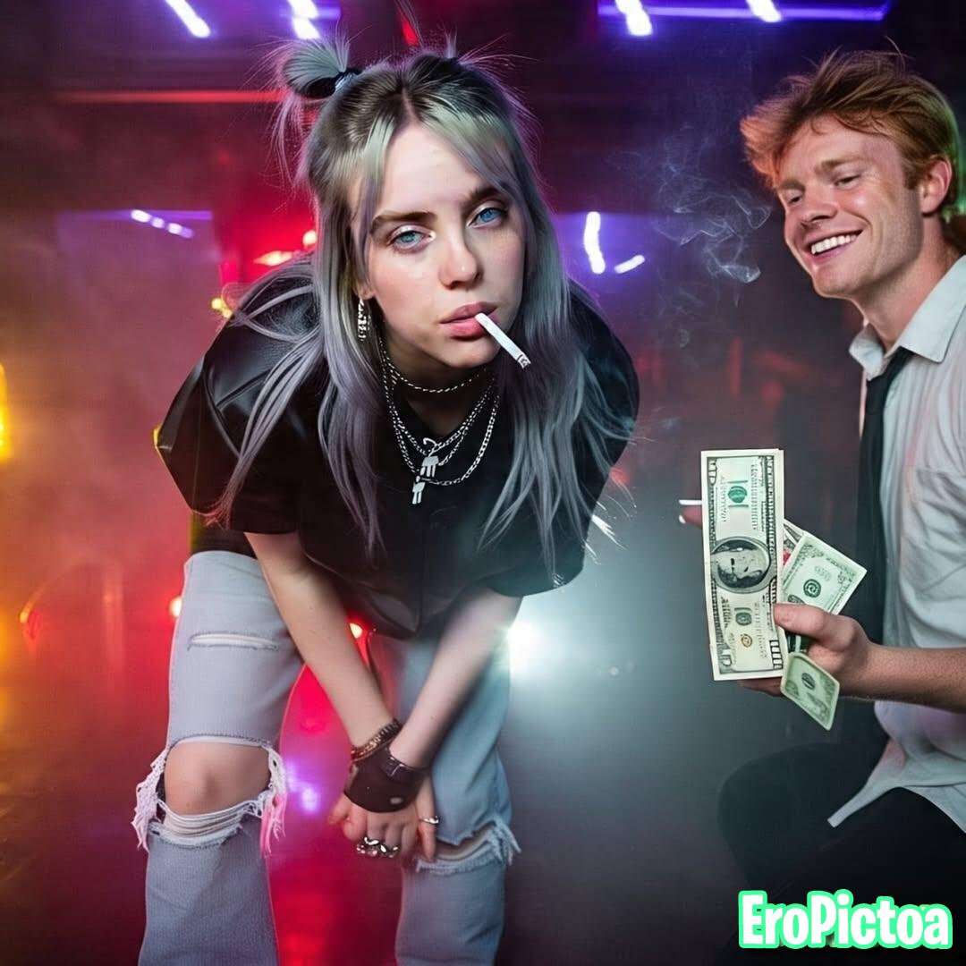 Billie smoking AI photo featuring Billie Eilish - Part 1