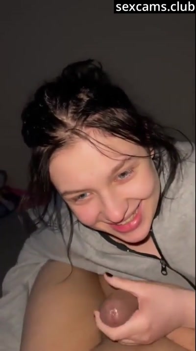 Thumbnail for Playful chick sucks and shows tits