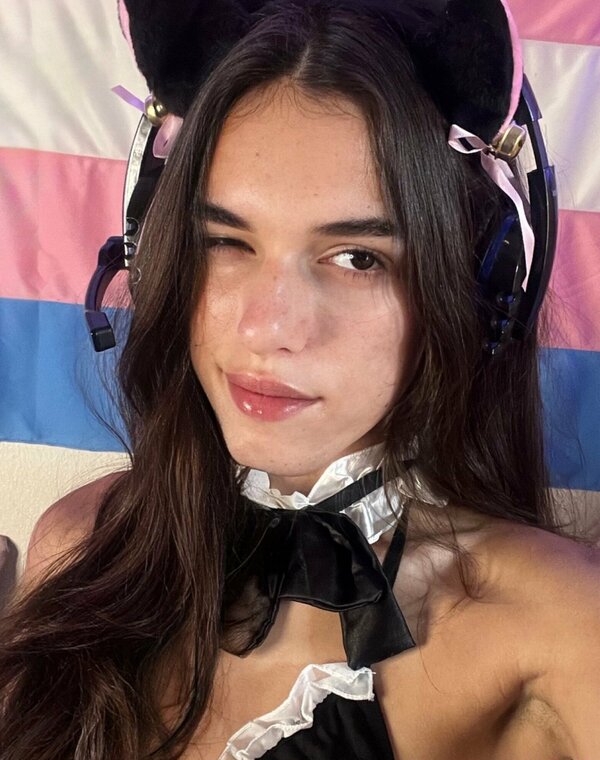 Thumbnail for Petite Hung Trans Girl Rides In Cowgirl Position [femboy, ladyboy, shemale, sissy trap, tgirl]