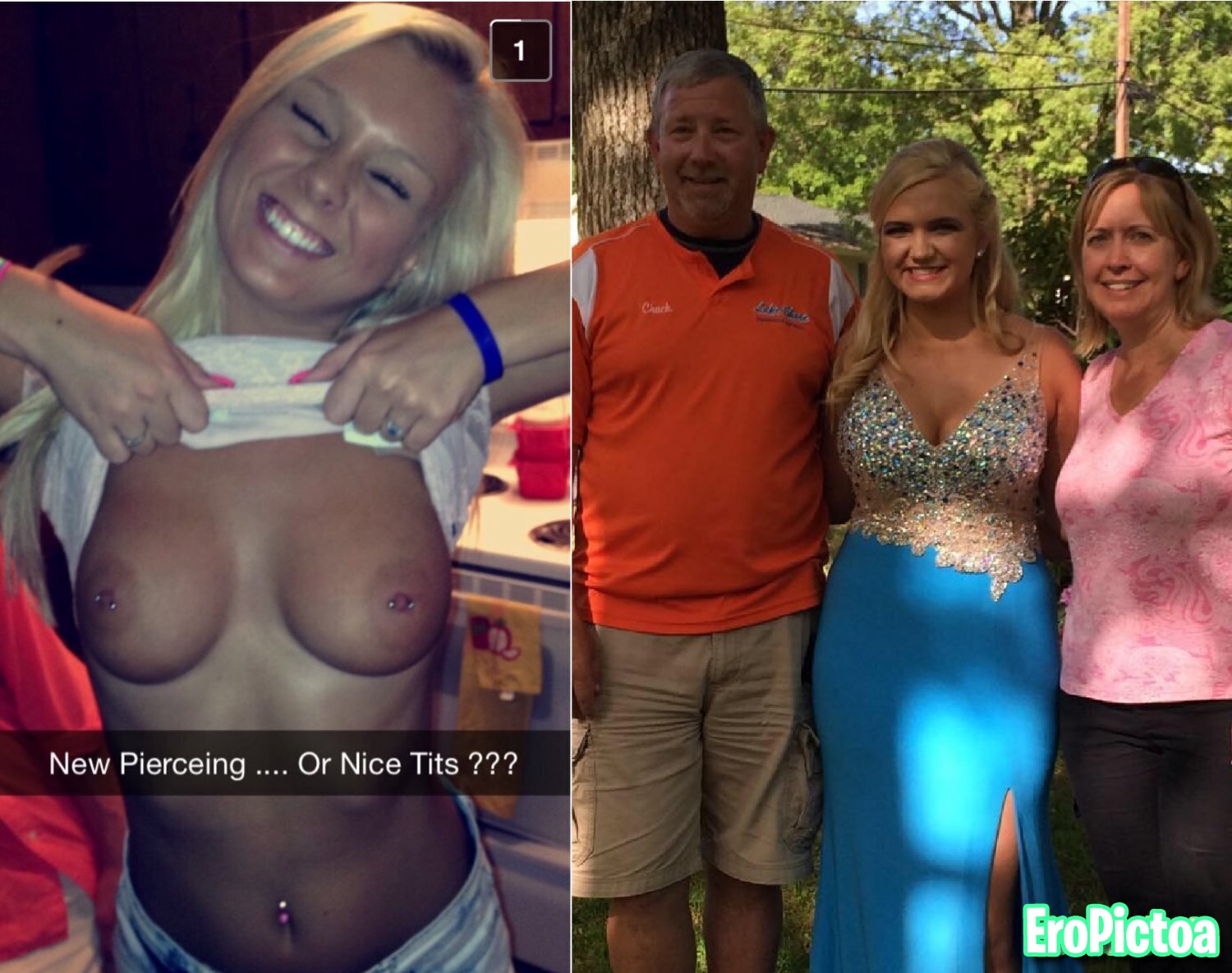 Websluts Before and After photo featuring slut