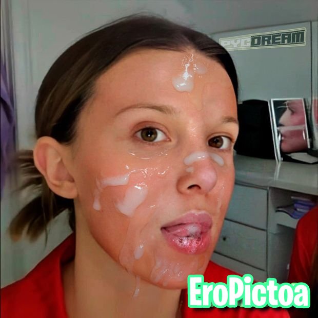 Millie BB cum face compilation photo featuring Millie bobby Brown