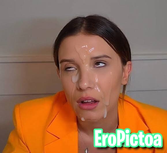 Millie BB cum face compilation photo featuring Millie bobby Brown