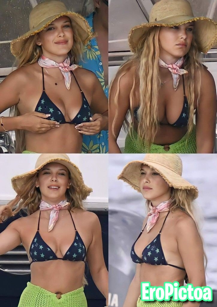 Millie bobby brown 🤤 bikini pics photo featuring Tiny tits