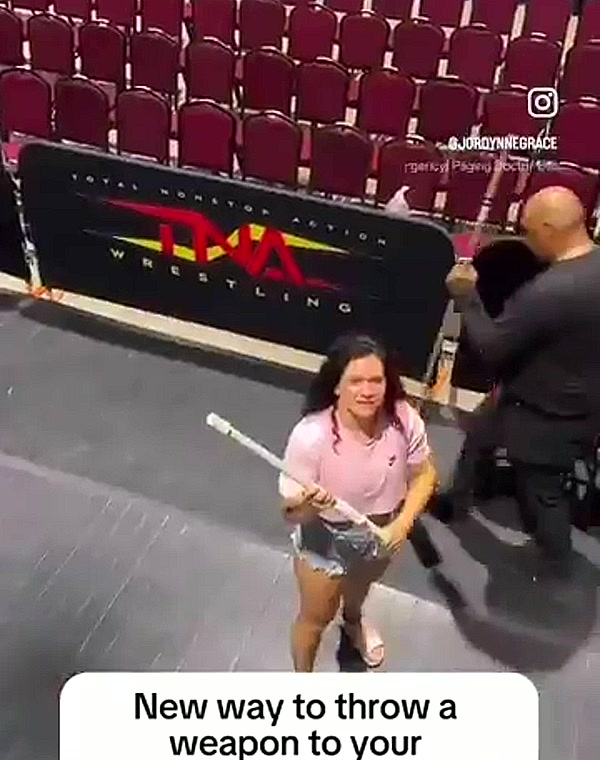 Thumbnail for Jordynne Grace catching weapons with her ass
