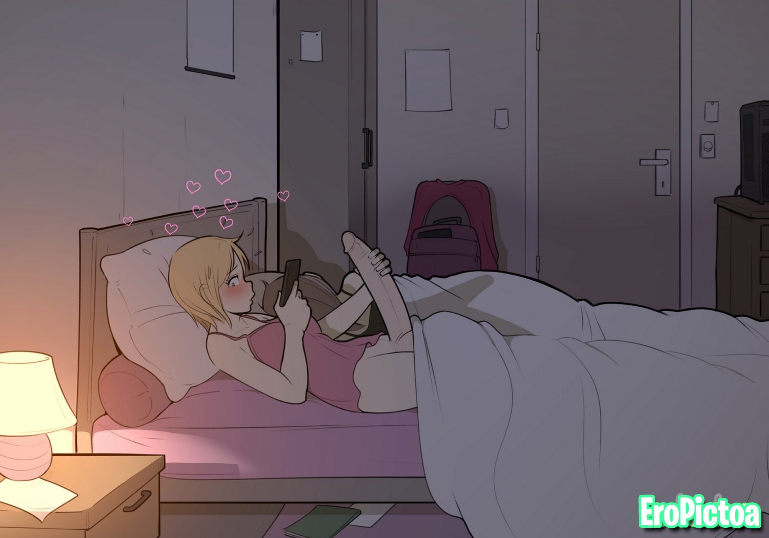 Nessie Sexting Alice At Night - Lewdua photo featuring In Bed