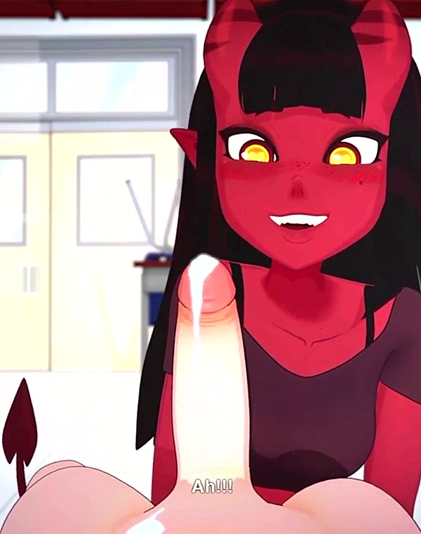 Thumbnail for Evil Succubus girl ruins his load without even touching his cock