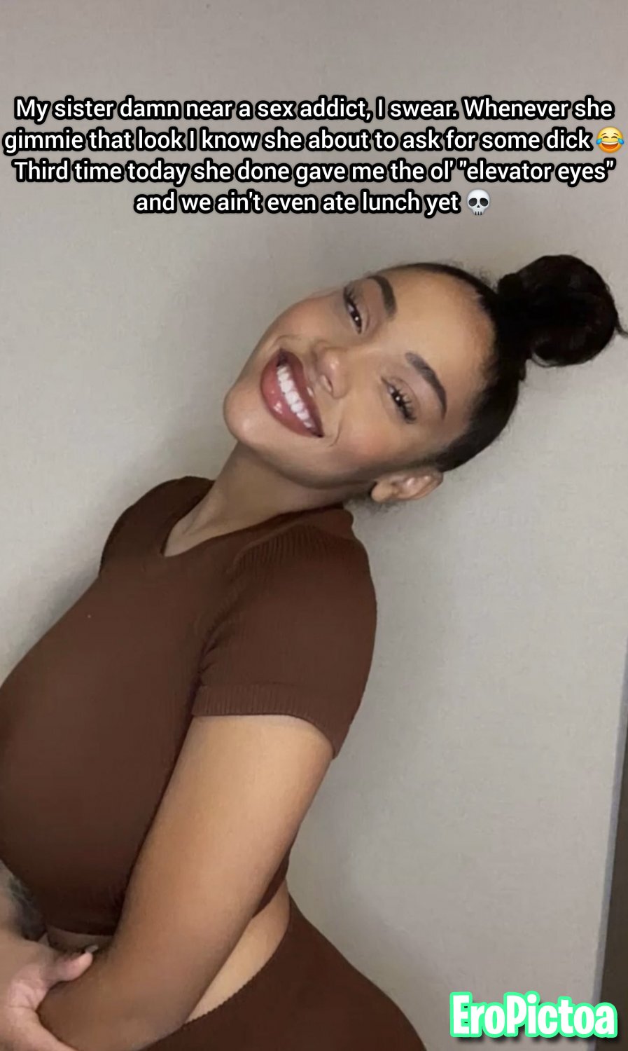 Black / Ebony Incest Captions photo featuring Sister - Part 10