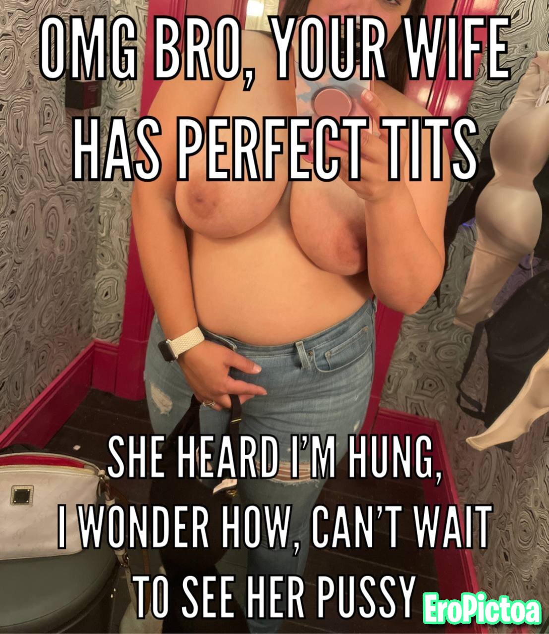 Captions using my wife photo featuring friend