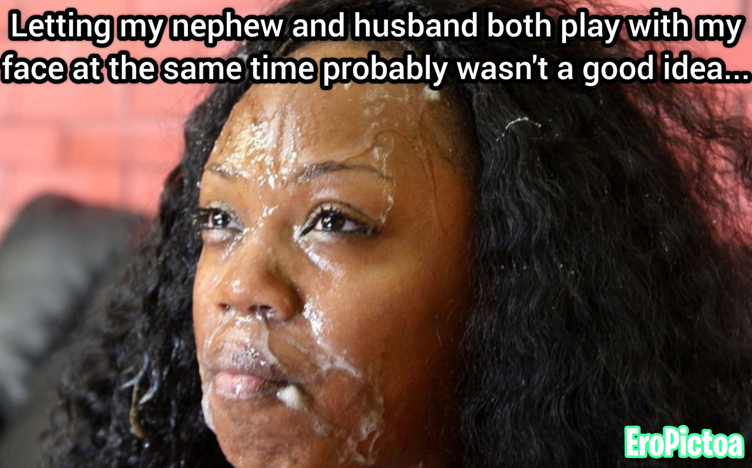 Black / Ebony incest captions photo featuring Family - Part 7