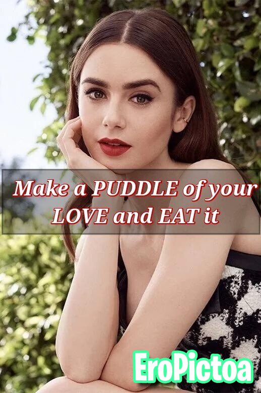 Lily Collins - CEI Captions photo featuring cum eater