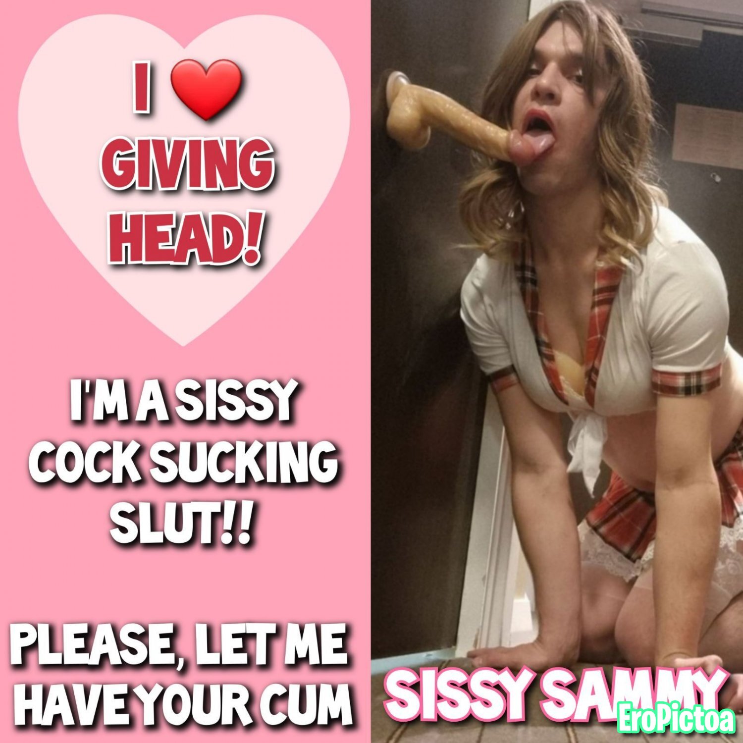 I ❤ GIVING HEAD! -Sissy Captions- photo featuring Mtf