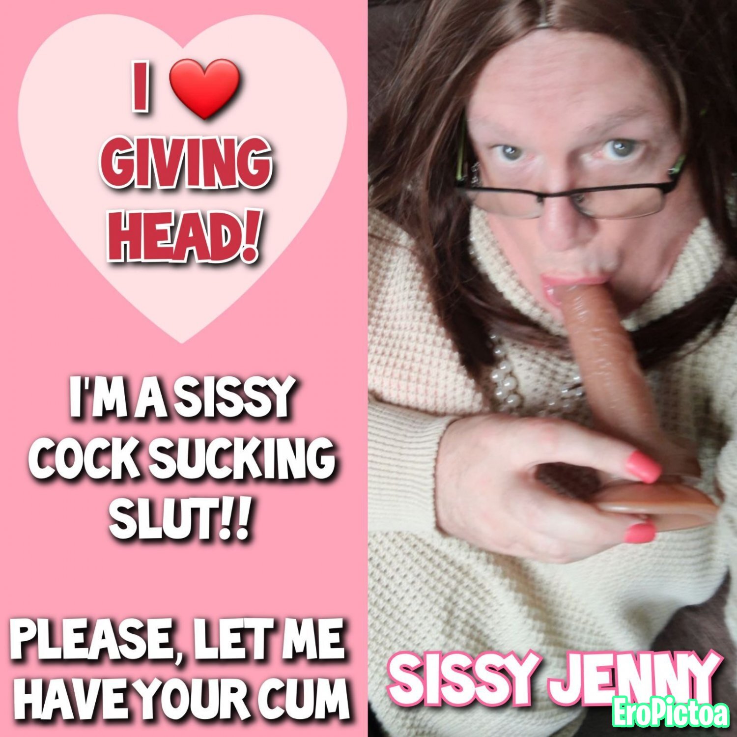 I ❤ GIVING HEAD! -Sissy Captions- photo featuring CD