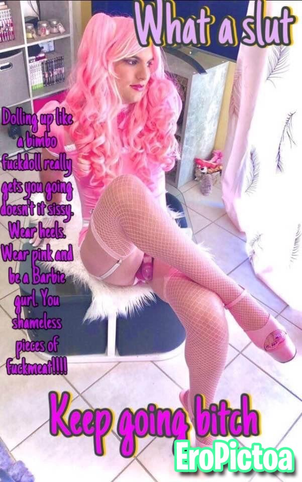 Sissy captions photo featuring chastity