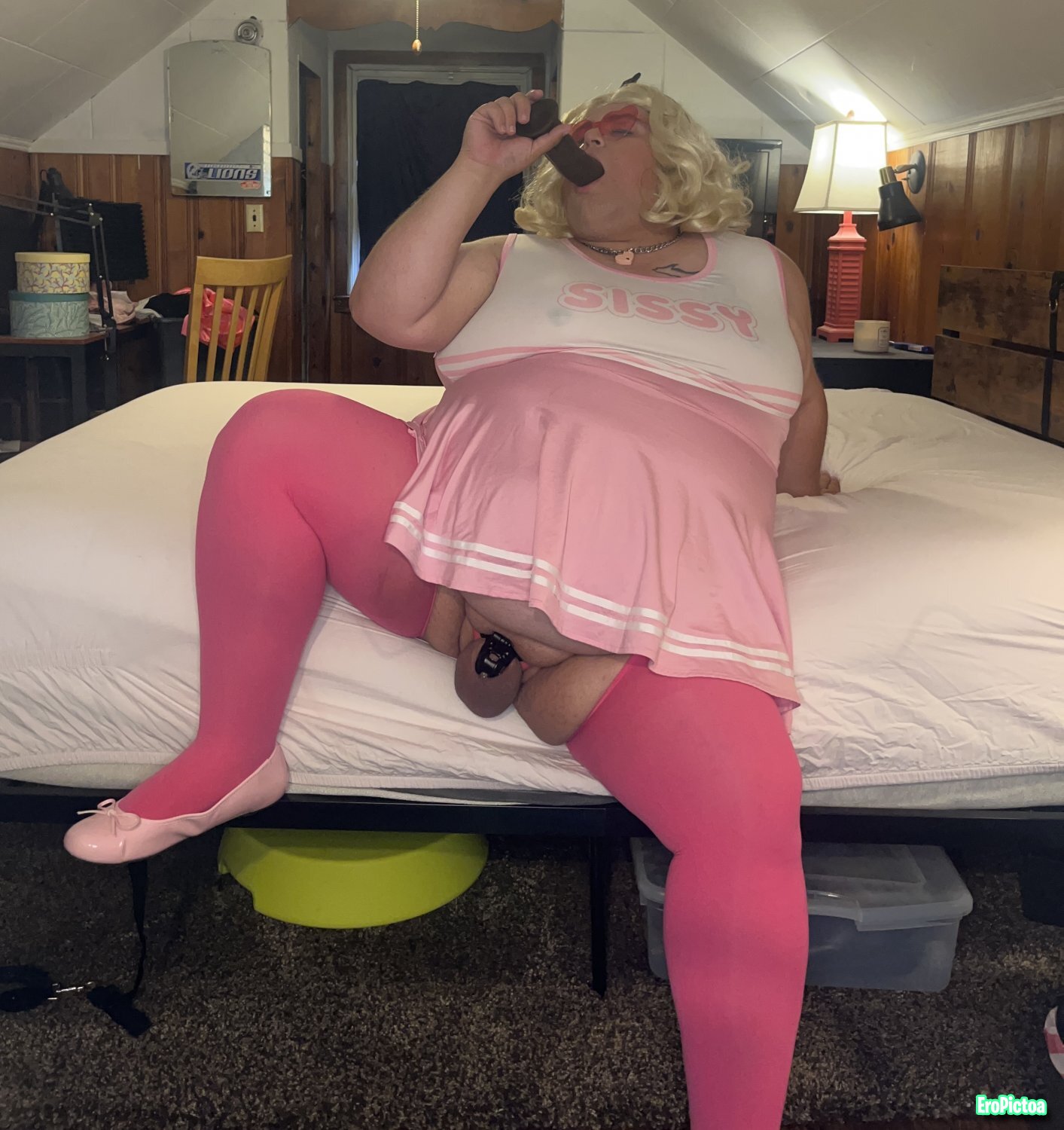 Please caption me (Sissy Kelly) photo featuring cuck