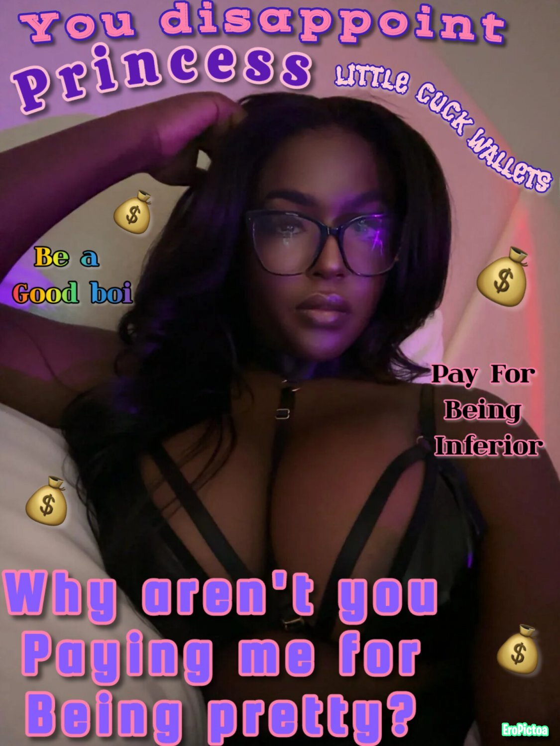 Ebony Queen Nisa captions photo featuring Findom - Part 4
