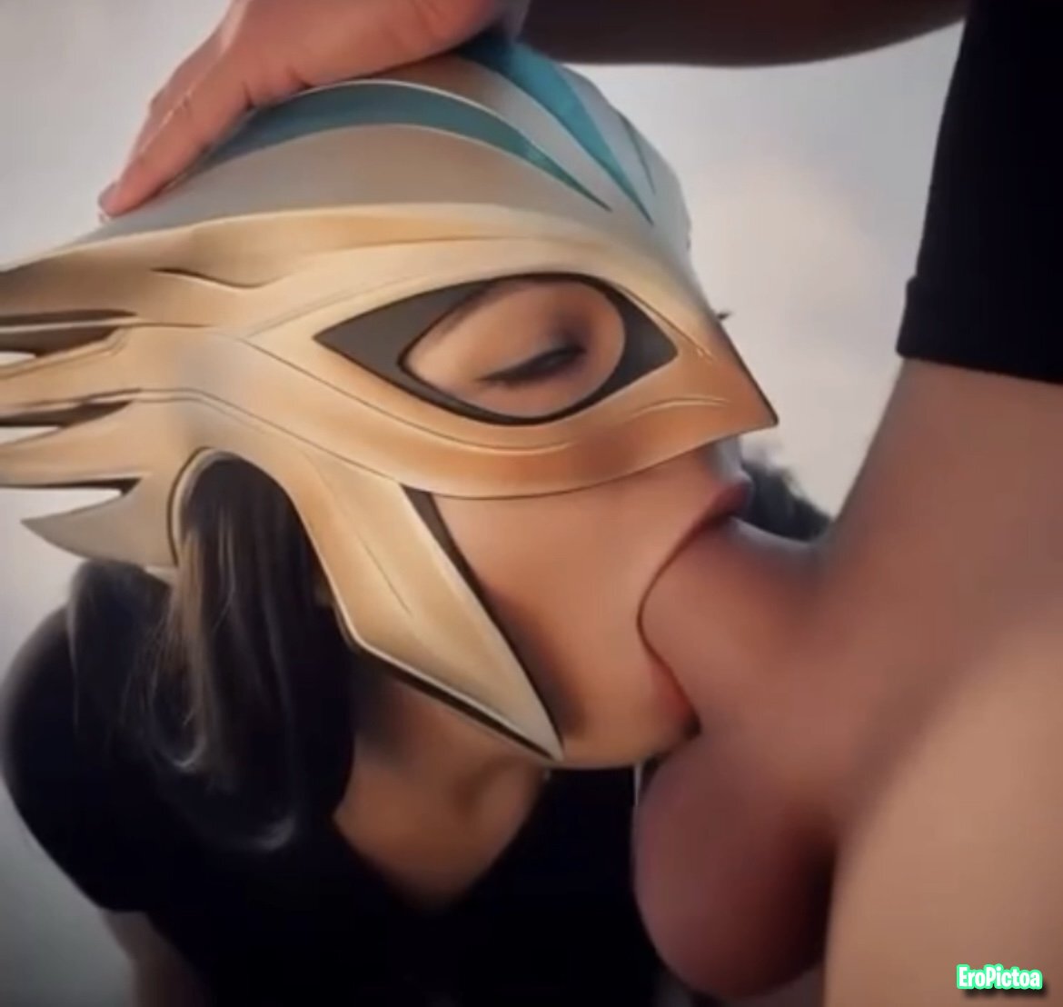 Hawk (tuah) girl gets deepthroated & cum facial AI photo featuring superman - Part 2