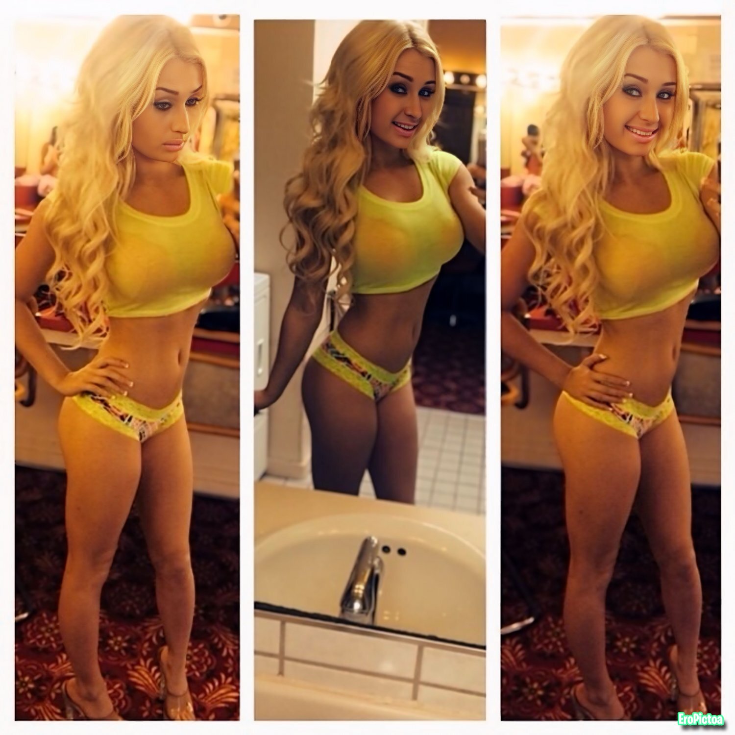 Old pictures I found of this blonde stripper, home someone recognized her(AI enhanced) photo featuring big tits - Part 23
