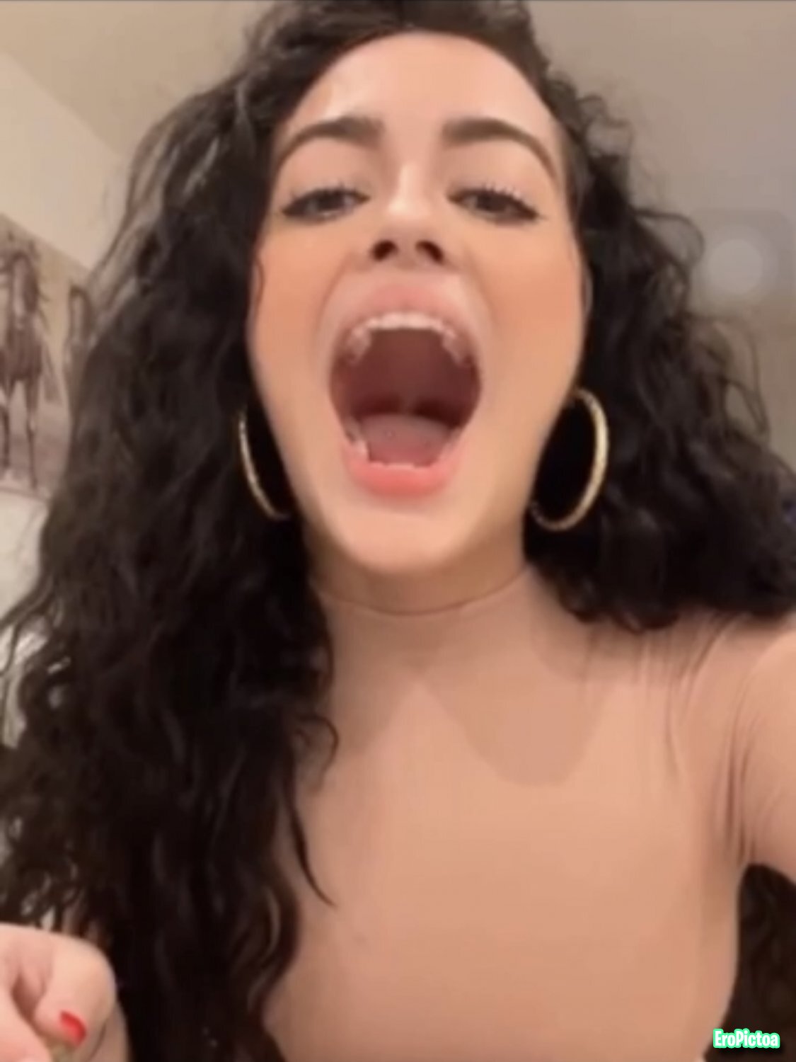 Stretching her mouth photo - Part 2