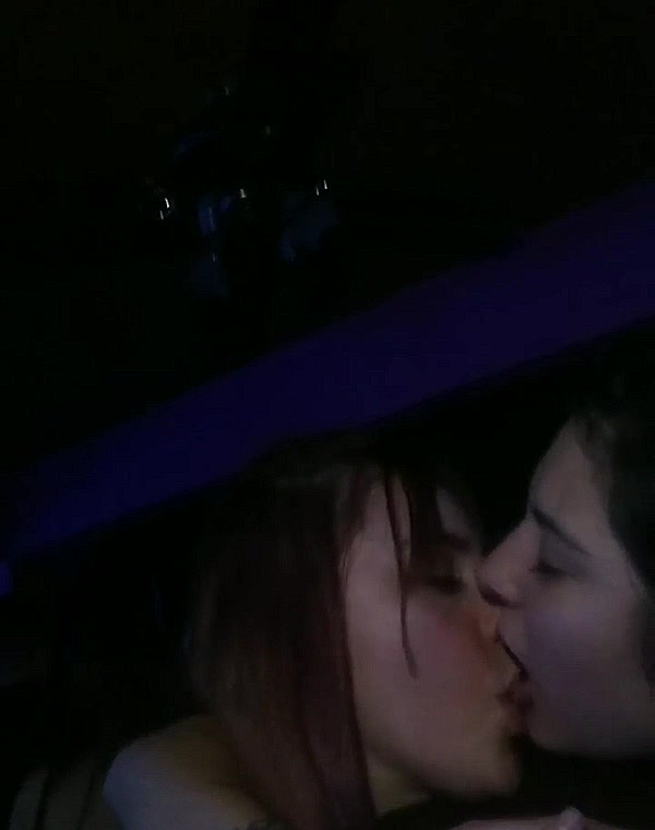 Thumbnail for lesbian kiss selfie in party