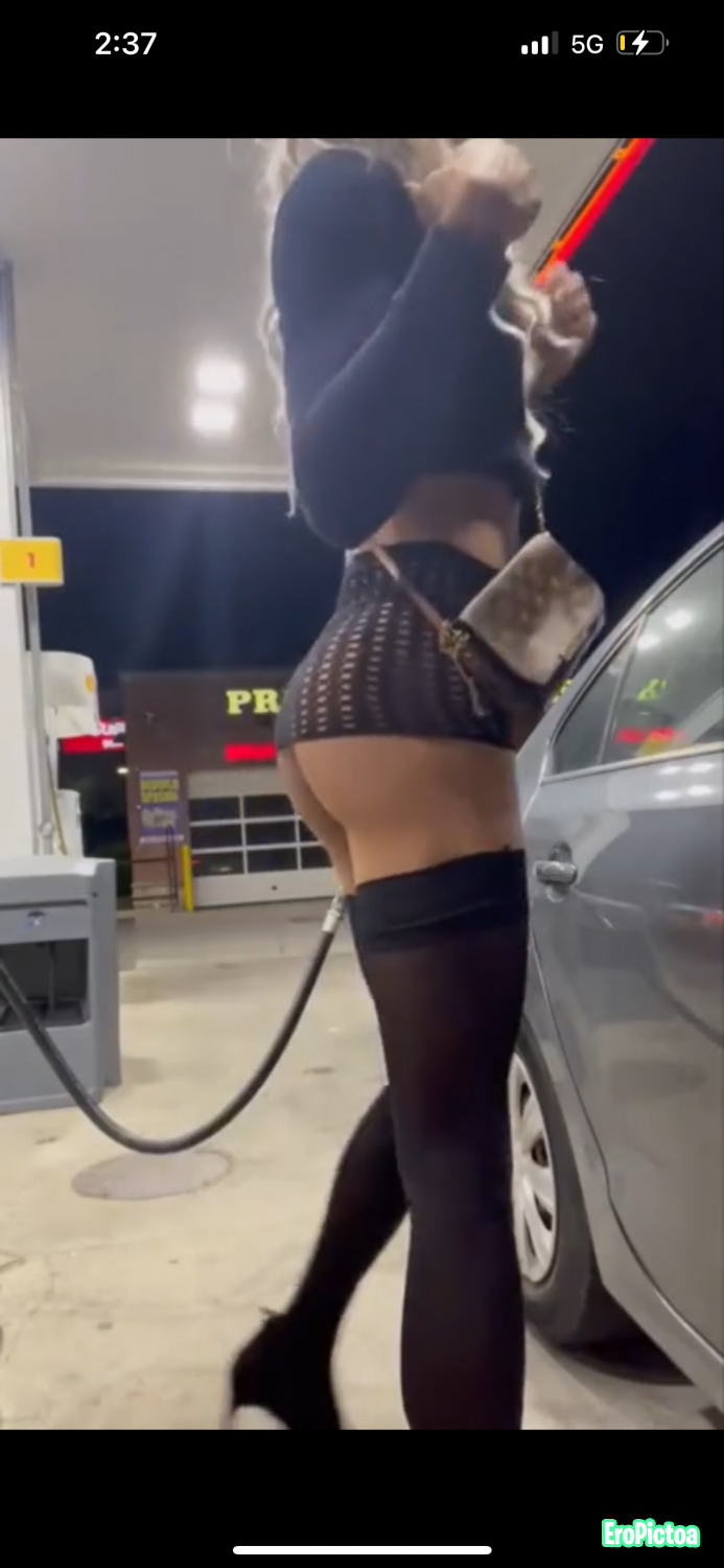 Bubble butt sissy cums in public photo featuring crossdress