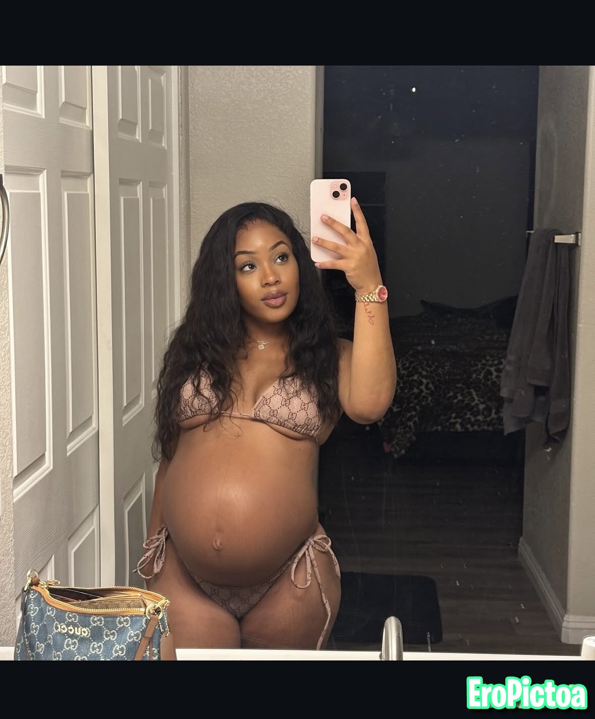 Pregnant Baddie 👀 🔥 photo featuring pregnant black baddie