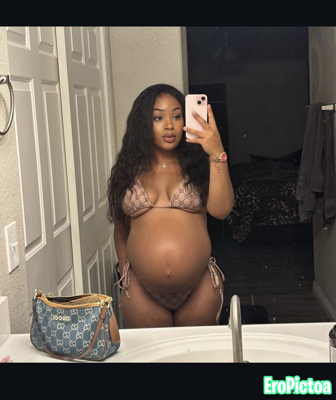 Pregnant Baddie 👀 🔥 photo featuring pregnant black baddie