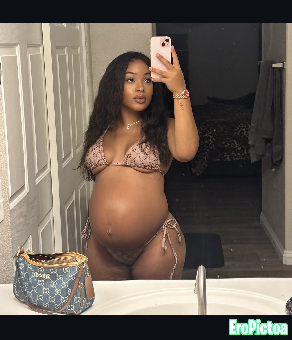 Pregnant Baddie 👀 🔥 photo featuring pregnant black baddie
