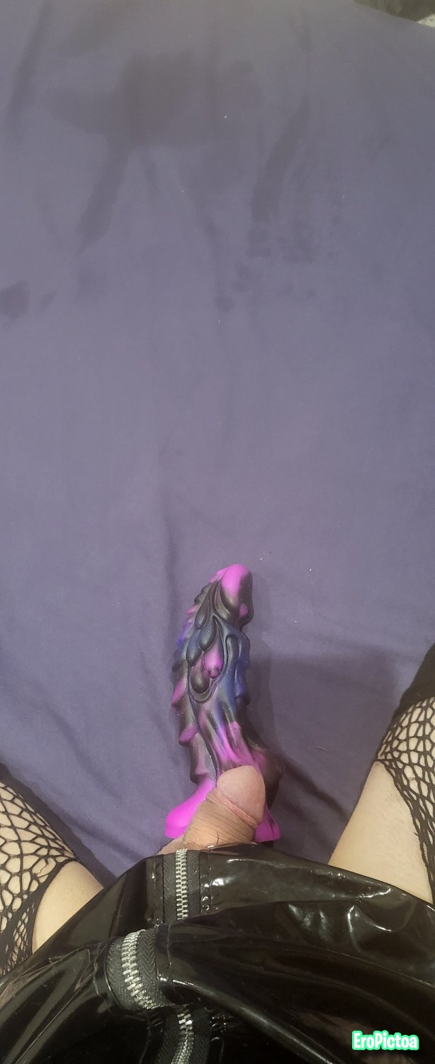 Polish sissy testing first dragon dildo. photo featuring dragon