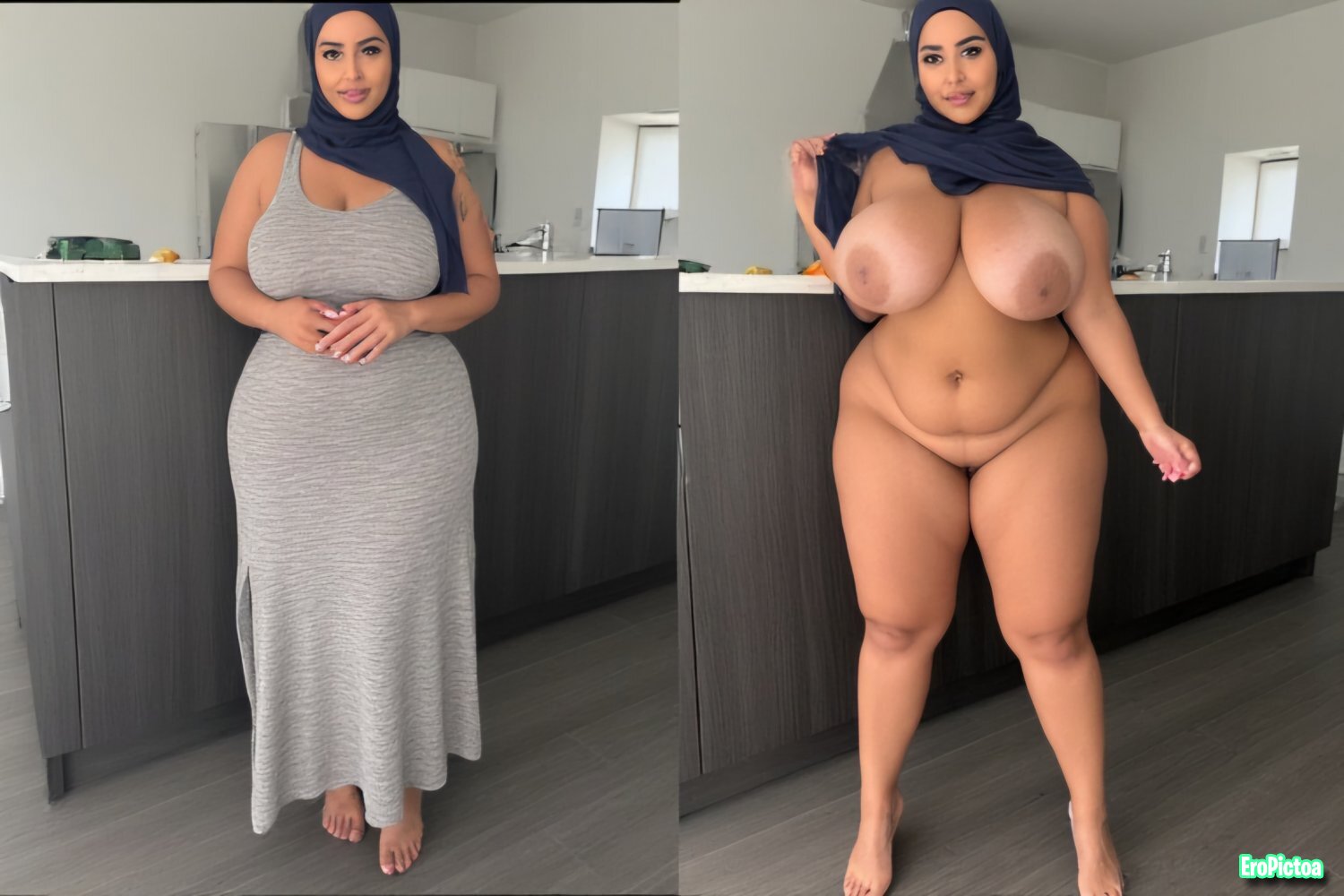 Ai Hijab Dressed/Undressed photo featuring Big ass - Part 10